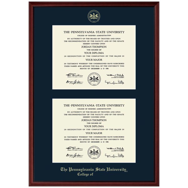 #101 College of… double diploma frame Camby (Mahogany)